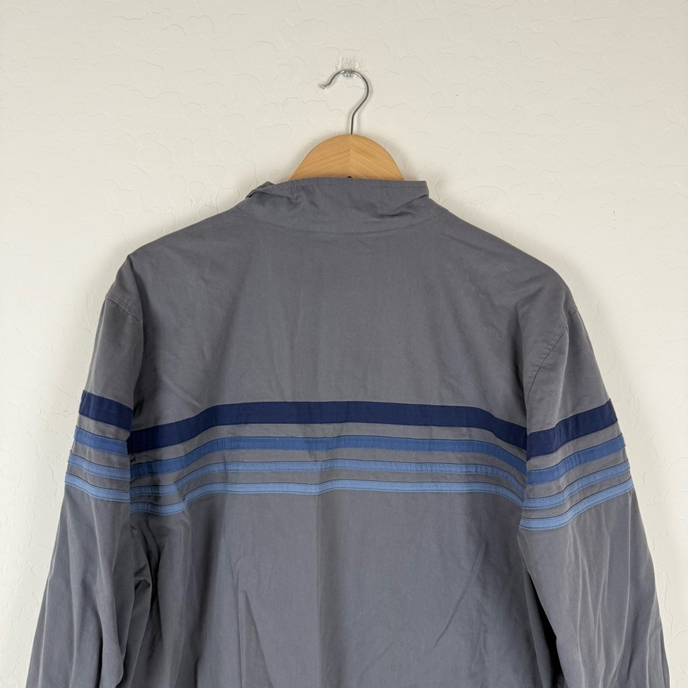 Marine Layer Gray Lightweight Jacket with Blue Stripe Accents - Picture 10 of 11
